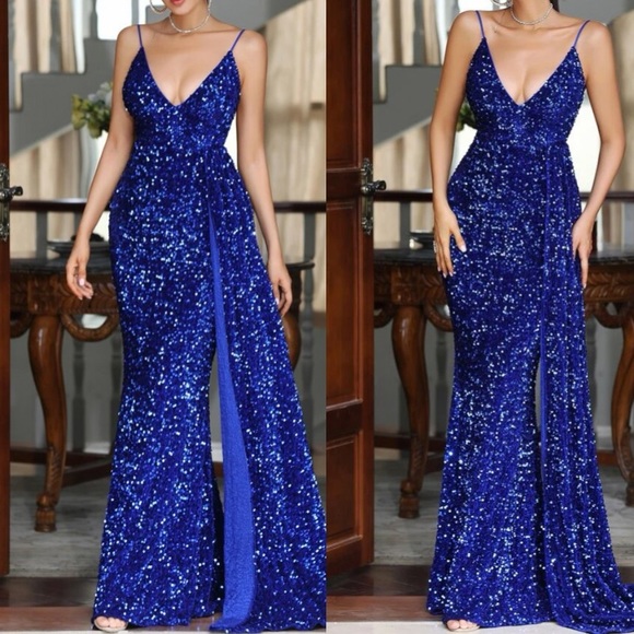 Luxe sequins party formal evening bridesmaids sequins dress